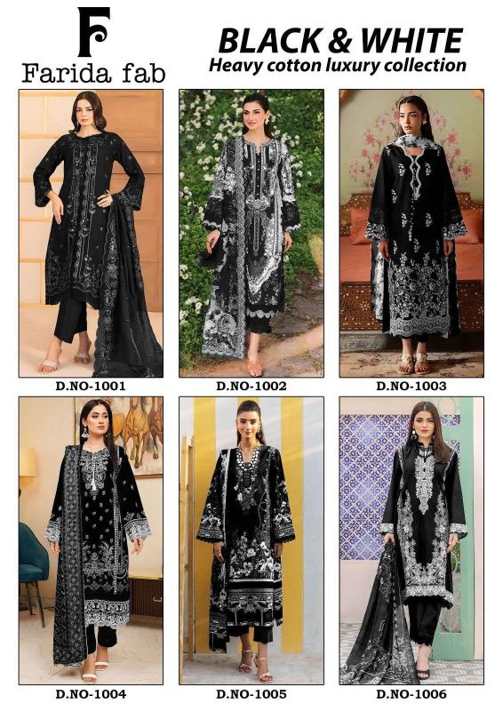 Farida fab black & white wholesale salwar suit market in kolkata 